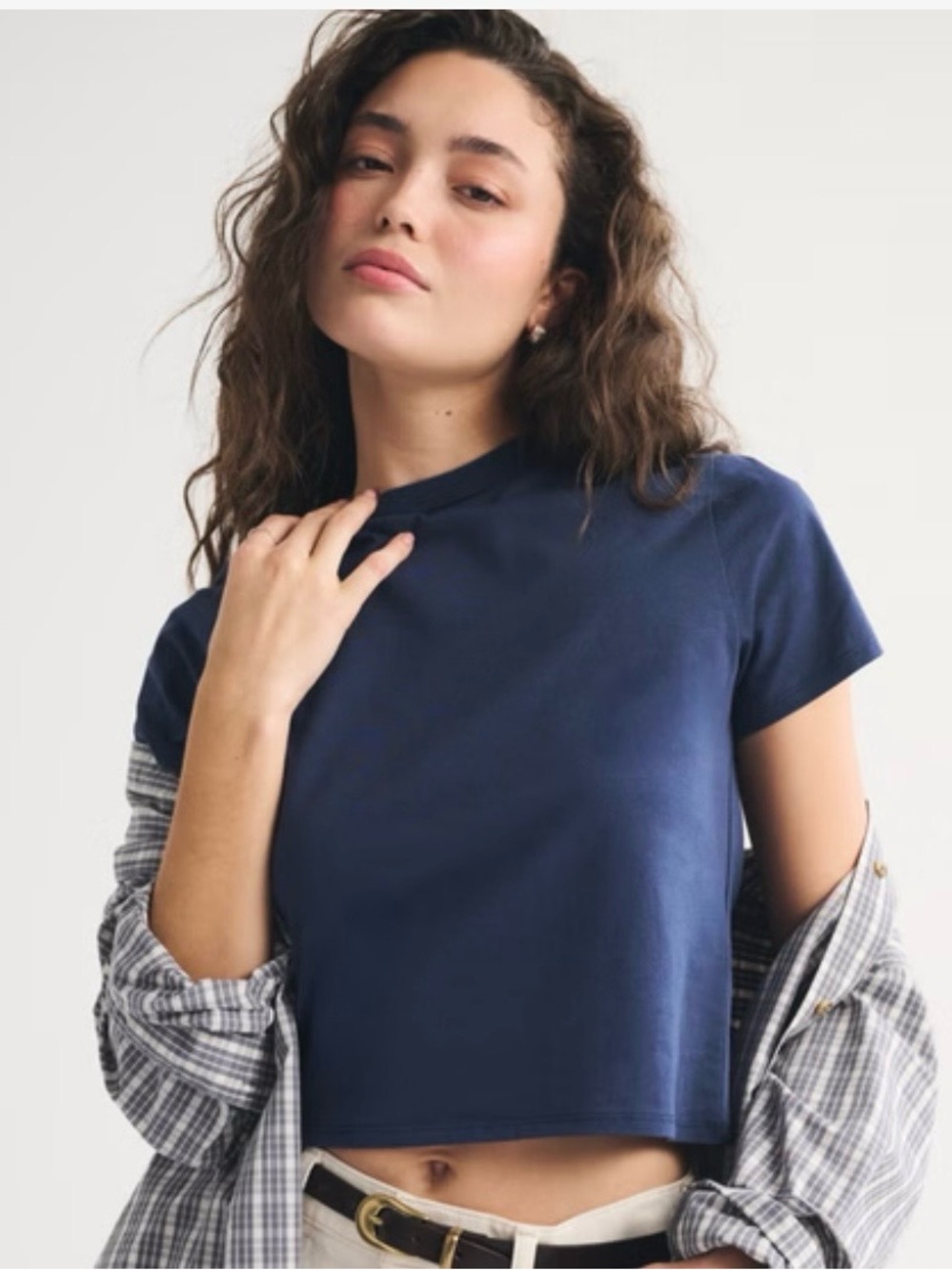 Abercrombie & Fitch Women's Boxy Short-Sleeve Tee in Deep Blue